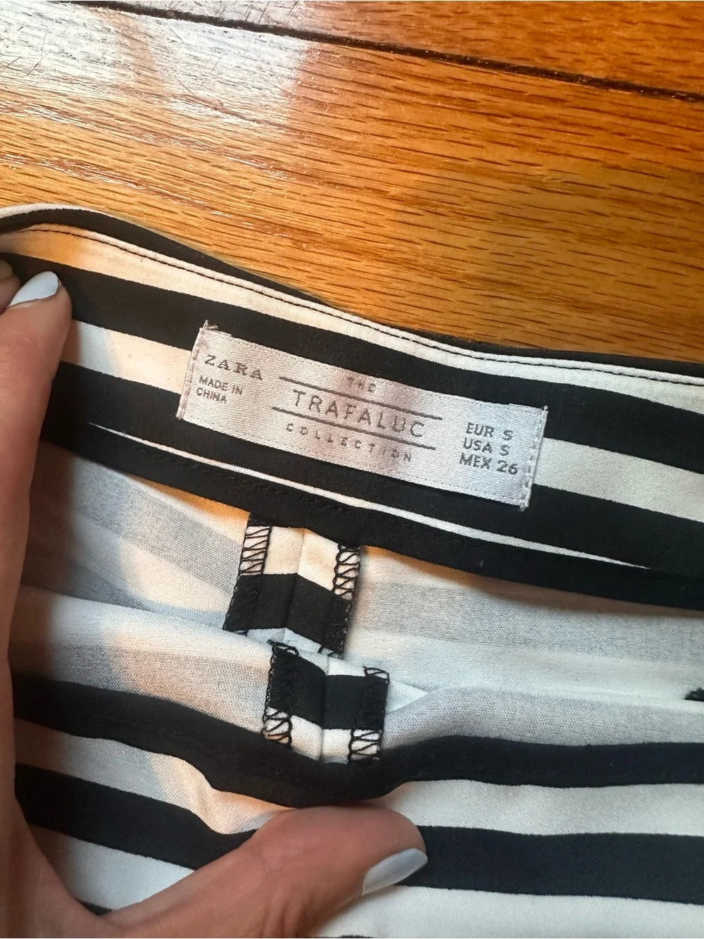 Zara Black and White Striped High-Waist Shorts